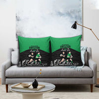 New Zealand and Ireland Rugby Pillow Cover Chicago 2025 Go All Black Shamrocks - Polynesian Pride