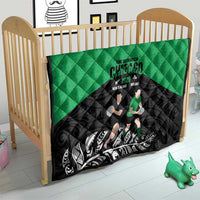 New Zealand and Ireland Rugby Quilt Chicago 2025 Go All Black Shamrocks - Polynesian Pride