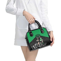 New Zealand and Ireland Rugby Shoulder Handbag Chicago 2025 Go All Black Shamrocks - Polynesian Pride