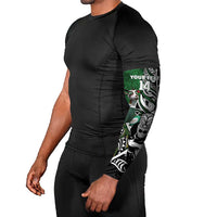 New Zealand and South Africa Rugby Custom Arm Sleeves Maori Tiki Fern Springboks Kente Pattern - Polynesian Pride