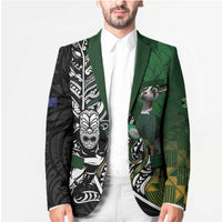 New Zealand and South Africa Rugby Custom Blazer Maori Tiki Fern Springboks Kente Pattern - Polynesian Pride