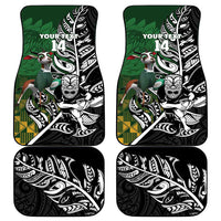 New Zealand and South Africa Rugby Custom Car Mats Maori Tiki Fern Springboks Kente Pattern - Polynesian Pride