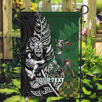 New Zealand and South Africa Rugby Custom Garden Flag Maori Tiki Fern Springboks Kente Pattern - Polynesian Pride