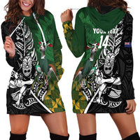New Zealand and South Africa Rugby Custom Hoodie Dress Maori Tiki Fern Springboks Kente Pattern - Polynesian Pride