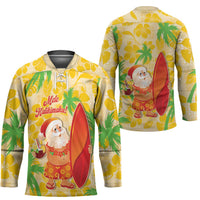 Aloha Hawaii Christmas Hockey Jersey Mele Kalikimaka Funny Santa Palaka Quilt Motifs - Polynesian Pride