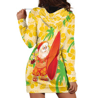 Aloha Hawaii Christmas Hoodie Dress Mele Kalikimaka Funny Santa Palaka Quilt Motifs - Polynesian Pride