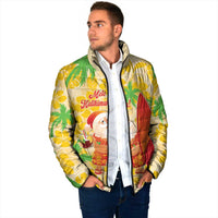 Aloha Hawaii Christmas Padded Jacket Mele Kalikimaka Funny Santa Palaka Quilt Motifs - Polynesian Pride