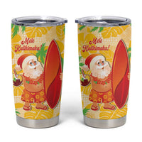 Aloha Hawaii Christmas Tumbler Cup Mele Kalikimaka Funny Santa Palaka Quilt Motifs - Polynesian Pride