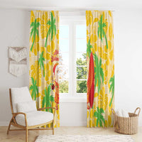 Aloha Hawaii Christmas Window Curtain Mele Kalikimaka Funny Santa Palaka Quilt Motifs - Polynesian Pride