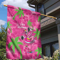 Aloha Hawaii Christmas Garden Flag Mele Kalikimaka Chill Flamingo Palaka Quilt Motifs - Polynesian Pride