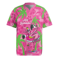 Aloha Hawaii Christmas Rugby Jersey Mele Kalikimaka Chill Flamingo Palaka Quilt Motifs - Polynesian Pride