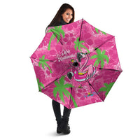 Aloha Hawaii Christmas Umbrella Mele Kalikimaka Chill Flamingo Palaka Quilt Motifs - Polynesian Pride