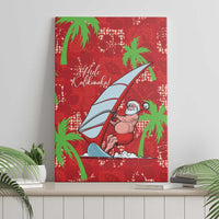 Aloha Hawaii Christmas Canvas Wall Art Mele Kalikimaka Windsurfing Santa Palaka Quilt Motifs - Polynesian Pride