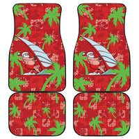 Aloha Hawaii Christmas Car Mats Mele Kalikimaka Windsurfing Santa Palaka Quilt Motifs - Polynesian Pride