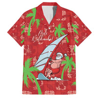 Aloha Hawaii Christmas Family Matching Puletasi and Hawaiian Shirt Mele Kalikimaka Windsurfing Santa Palaka Quilt Motifs - Polynesian Pride