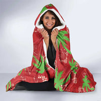 Aloha Hawaii Christmas Hooded Blanket Mele Kalikimaka Windsurfing Santa Palaka Quilt Motifs - Polynesian Pride