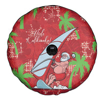 Aloha Hawaii Christmas Spare Tire Cover Mele Kalikimaka Windsurfing Santa Palaka Quilt Motifs - Polynesian Pride