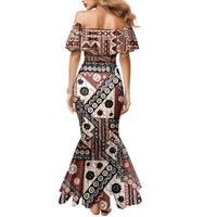 Bula Fiji Mermaid Dress Unique Masi Tapa Pattern LT14 - Polynesian Pride