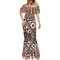 Bula Fiji Mermaid Dress Unique Masi Tapa Pattern LT14 - Polynesian Pride