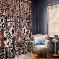 Bula Fiji Window Curtain Unique Masi Tapa Pattern LT14