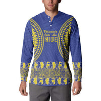 Fakaalofa Lahi Atu Niue Button Sweatshirt Siapo Pattern With Puakenikeni LT14 - Polynesian Pride