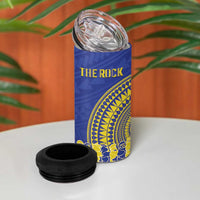 Fakaalofa Lahi Atu Niue 4 in 1 Can Cooler Tumbler Siapo Pattern With Puakenikeni