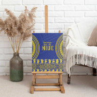 Fakaalofa Lahi Atu Niue Canvas Wall Art Siapo Pattern With Puakenikeni LT14 - Polynesian Pride