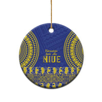 Fakaalofa Lahi Atu Niue Ceramic Ornament Siapo Pattern With Puakenikeni