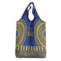Fakaalofa Lahi Atu Niue Grocery Bag Siapo Pattern With Puakenikeni LT14 - Polynesian Pride