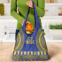 Fakaalofa Lahi Atu Niue Grocery Bag Siapo Pattern With Puakenikeni LT14 - Polynesian Pride
