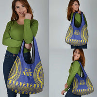 Fakaalofa Lahi Atu Niue Grocery Bag Siapo Pattern With Puakenikeni LT14 - Polynesian Pride