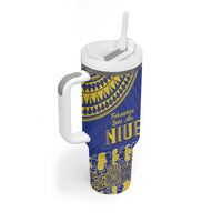 Fakaalofa Lahi Atu Niue Tumbler With Handle Siapo Pattern With Puakenikeni LT14 - Polynesian Pride