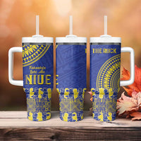 Fakaalofa Lahi Atu Niue Tumbler With Handle Siapo Pattern With Puakenikeni LT14 - Polynesian Pride
