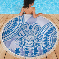 Niue Language Week Beach Blanket The Rock Coconut Crab - Siapo Blue Pastel LT14 - Polynesian Pride