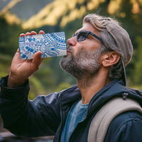 Niue Language Week 4 in 1 Can Cooler Tumbler The Rock Coconut Crab - Siapo Blue Pastel