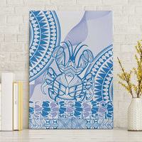 Niue Language Week Canvas Wall Art The Rock Coconut Crab - Siapo Blue Pastel LT14 Without Frame Blue - Polynesian Pride