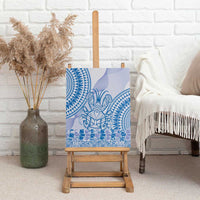Niue Language Week Canvas Wall Art The Rock Coconut Crab - Siapo Blue Pastel LT14 - Polynesian Pride