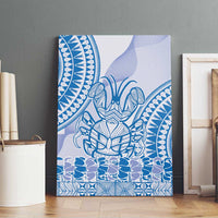 Niue Language Week Canvas Wall Art The Rock Coconut Crab - Siapo Blue Pastel LT14 - Polynesian Pride