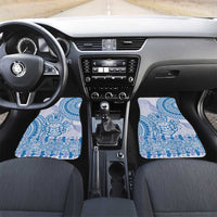 Niue Language Week Car Mats The Rock Coconut Crab - Siapo Blue Pastel LT14 Set 2pcs - Front Blue - Polynesian Pride