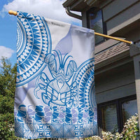 Niue Language Week Garden Flag The Rock Coconut Crab - Siapo Blue Pastel LT14 - Polynesian Pride