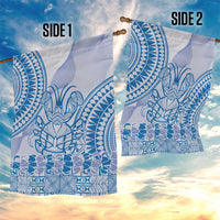 Niue Language Week Garden Flag The Rock Coconut Crab - Siapo Blue Pastel LT14 - Polynesian Pride