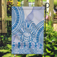 Niue Language Week Garden Flag The Rock Coconut Crab - Siapo Blue Pastel LT14 Garden Flag Blue - Polynesian Pride