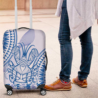 Niue Language Week Luggage Cover The Rock Coconut Crab - Siapo Blue Pastel LT14 Blue - Polynesian Pride