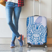 Niue Language Week Luggage Cover The Rock Coconut Crab - Siapo Blue Pastel LT14 - Polynesian Pride