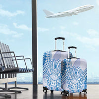 Niue Language Week Luggage Cover The Rock Coconut Crab - Siapo Blue Pastel LT14 - Polynesian Pride