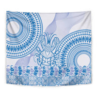 Niue Language Week Tapestry The Rock Coconut Crab - Siapo Blue Pastel