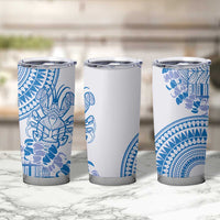 Niue Language Week Tumbler Cup The Rock Coconut Crab - Siapo Blue Pastel LT14 - Polynesian Pride