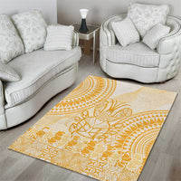 Niue Language Week Area Rug The Rock Coconut Crab - Siapo Gold Pastel LT14 - Polynesian Pride