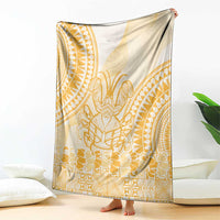 Niue Language Week Blanket The Rock Coconut Crab - Siapo Gold Pastel LT14 - Polynesian Pride