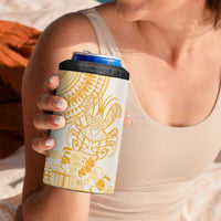 Niue Language Week 4 in 1 Can Cooler Tumbler The Rock Coconut Crab - Siapo Gold Pastel